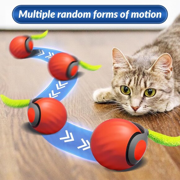Speedy Tail 2.0 Interactive Cat Toy, 2025 Smart Rolling Ball for Pets, Automatic - Picture 3 of 7